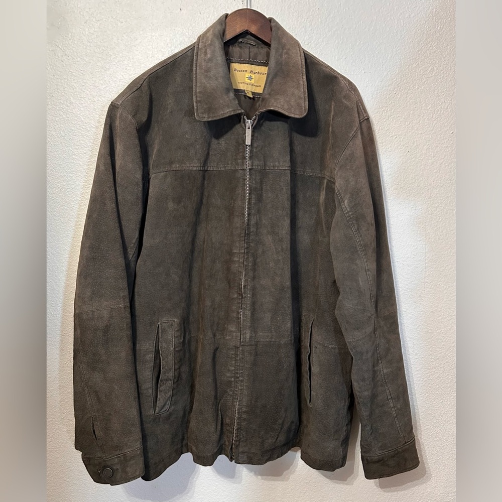 Y2K Boston Harbour Genuine Leather Jacket Size XL - Picture 3 of 15